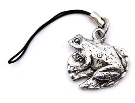 Frosch auf einem LilyPad Bag/Handy Charme in Englisch Zinn, handgefertigt (AE)
