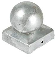 Pfostenkappe Kugel 7×7 cm (71×71 mm) – feuerverzinkte Stahl-Kappe für Holzpfosten – wetterfeste runde Zaunkappe/Pfostenabdeckung für 7×7-Zaunpfosten