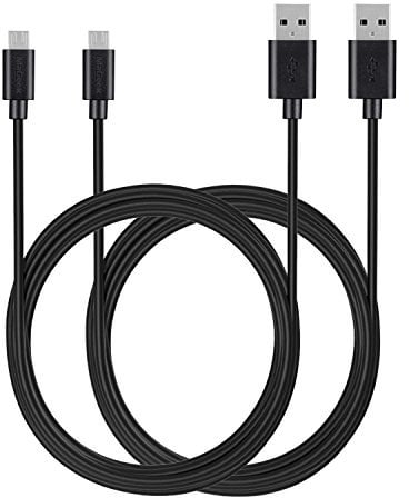MaGeek [Pack DE 2 3.0m Cables Micro USB Sincroniza y Carga para Samsung, HTC, Sony, Motorola, LG, Google, Nokia etc.(Negro)