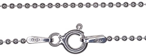 Markylis - 925 Sterling Silver Ball Bead Chain Necklace - 1mm - CP120-18inch