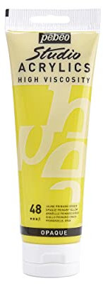 Pébéo - Acrílico Fine Studio - Pintura acrílica Amarillo - Amarillo Primario Opaco - 250 ml