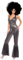 Smiffys Costume de diva disco, combinaison pantalon évasé argenté - Taille 40-42 - Argent
