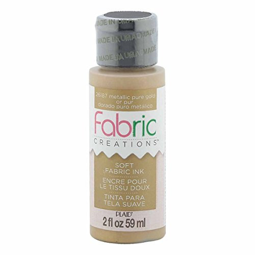 Fabric Creations Fabric Ink in Assorted Colors, Metallic Pure Gold, 2 Fl Oz (Pack of 1)
