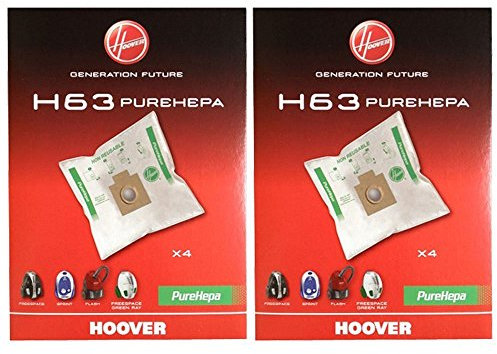 Hoover H63 Pure Epa Lot de 8 sacs d'aspirateur authentiques