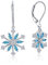 JO WISDOM Ohrringe Schneeflocke Weihnachten Hängend Silber 925 Damen mit 3A Zirkonia März Geburtsstein Aquamarin Farbe,Schmuck für Frauen