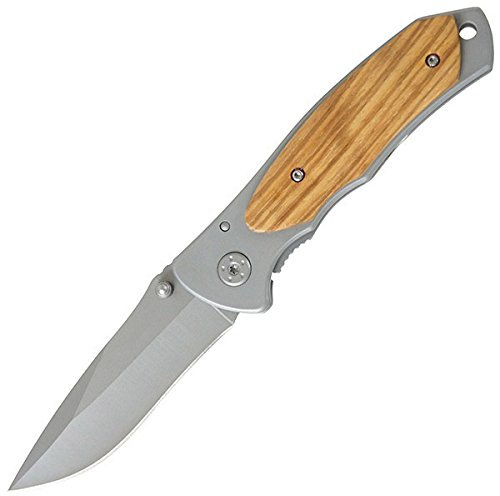 G8DS® Taschenmesser Matte Zebrawood Onlay Klappmesser Einhandmesser Survival Camping