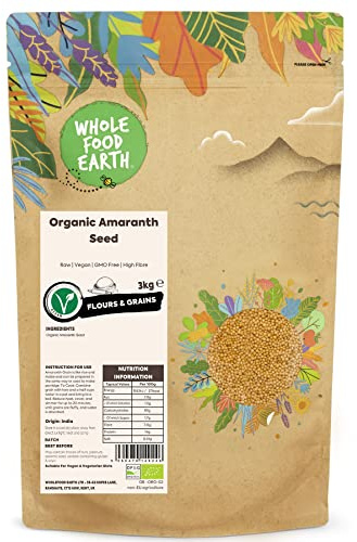 Wholefood Earth - Organic Amaranth Grain 3kg - Raw - Vegan - GMO Free