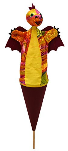 MUBRNO 11478A Drache-Regenbogen, weinrot 3 in 1 Tütenkasper, Mehrfarbig
