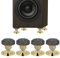 ASHATA 4PCS Spikes-Set für Lautsprecher,Kupfer Lautsprecher Spike Absorber 28x25mm,Lautsprecher Isolation Stand Boxenspikes+Basis Pad Set für Lautsprecher/CD-DVD-Player/Plattenspieler