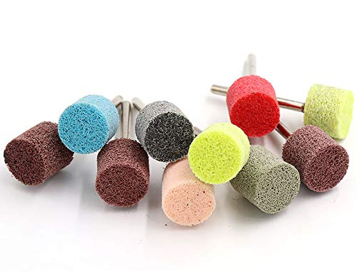 Schleifscheiben-Polierscheiben, 14 mm, Scheuerschwamm für Dremel, zufällige Farbe, 10 Stück