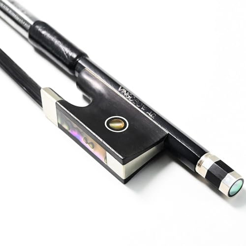VINGOBOW - Geigenbogen Violine Geigen bogen Kohlefaser Carbon Bow Schwarzes Rosshaar für lauteren Klang 1/4
