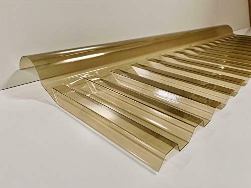PVC Trapez Firstteil 70/18 in Bronze/Rauch - Dachneigung anpassbar - Wellplatte - Breite: 1100 mm Profilseite: 280 mm