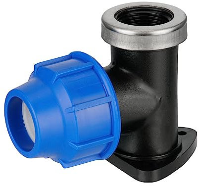 REKUBIK PE Wandscheibe Klemmverbindung x Innengewinde verstärkt Größe 25mm x 3/4 IG