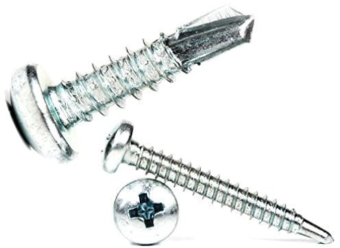 4.8mm x 16mm Self Drilling Pan Head Screws Steel Self Tapping Screws for Metal Sheets Roofing Windows (Pack of 50) F12D