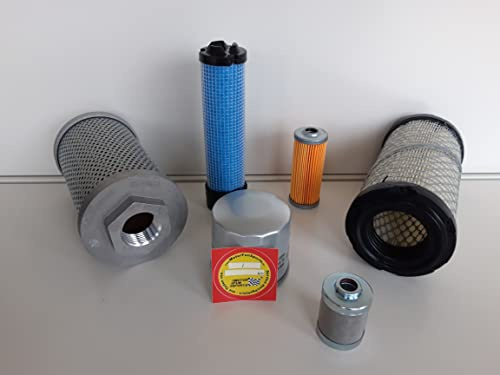 Set di filtri (grande) adatto per filtro olio Takeuchi TB 014, filtro aria, filtro carburante, idraulico
