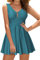 SHEKINI Donna Costume da Bagno con Gonna One Piece Bikini Imbottito Costume Intero con Coppe Soffici Ruched Skirted Swimwear con Shorts Costume Mare Sport Gonna da Spiaggia （M，verde scuro）