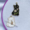 Nadel Minder Magnetisch, Schwarz Katze Gänseblümchen Nadel Nanny, Kreuzstich Nähen Stickerei Nadelhalter, Trinken Weiß Katze Needle Minder, Weihnachten Geschenk
