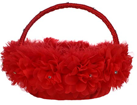 SOIMISS BLUMENMÄDCHEN Korb Hochzeit ROTE Spitze Blumenkorb Hochzeiten- Parteibert