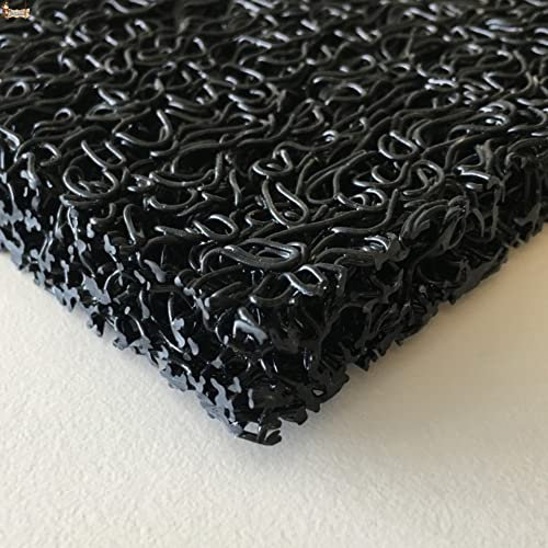 BricoLoco.com Felpudo Entrada casa, terraza. Goma Rizo Exterior o Interior. Negro. por Metros o Rollo. Ancho 1,20 MTS. x 1 MT. Largo. Espesor 14 mm. Sin Base. Alfombra Vinilo rizos. (Negro, 1)