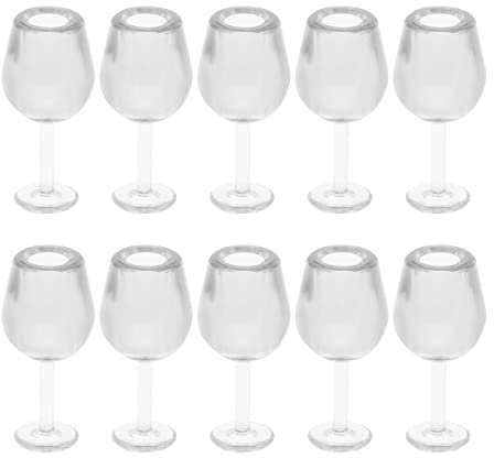 Toddmomy Mini Wine Glasses Age 12+ 10Pcs Miniature Dollhouse Wine Glasses 1: 12 Kids Dollhouse Kitchen Toys Dollhouse Accessories