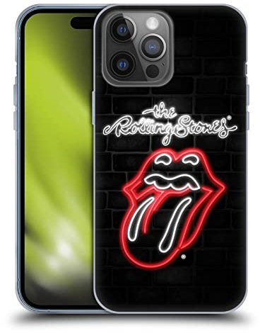 Head Case Designs Licenciado Oficialmente The Rolling Stones Neon Colección de Lameduras Caso Funda de Gel Suave Compatible con Apple iPhone 14 Pro MAX