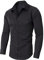siliteelon Men Shirts Black Shirts for Men Non Iron Men's Long Sleeve Stretch Men's Dress Formal Shirt Regular Fit Business Shirt Funeral Academic conferences Interviews Concerts