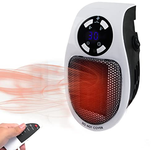 Mini Termoventilatore, Darryy 500W 380G Mini Termoventilatore Elettrico con Presa, Termoventilatore da Parete con Presa, Mini Riscaldatore Elettrico, Bassa Rumorosità, Risparmio Energetico