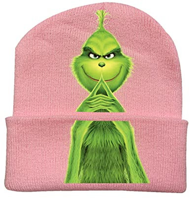 ROSANI Grin-Ch Strickmütze Beanie Mütze mit Bündchen, Warme Dehnbare Wintermütze, Angenehm Fisherman Beanie für Kinder Herren Damen-Pink-D||18 * 28cm