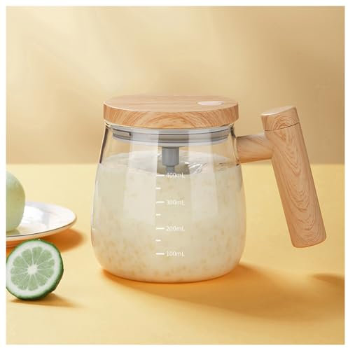 FOXNSK Self Stirring Mug, Electric Mixing Cup Self Stirring Coffee Mug High Borosilicate Glass Mixing Coffee Mug Rotating Home Office Travel Stirring Cup Suitable for Coffee/Milk/Protein Powder