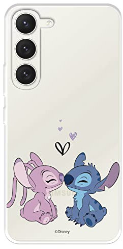 Schutzhülle für Samsung Galaxy S23, offizielle Disney Angel & Stitch Kiss, zum Schutz Ihres Handys, Schutzhülle für Samsung Galaxy S23, flexibles Silikon, offiziell lizenziert von Lilo & Stitch