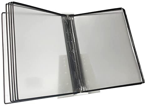 PROPFE Referenz-Organizer zur Wandmontage – Katalog-Präsentationsständer, Rednerpult-Tisch aus Metall | 10 A4-Taschen | Zur Beratung und Vorlage von Dokumenten