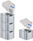 PROREGAL SuperSparSet 4x Eurobox NextGen Economy mit Scharnierdeckel & blauen Verschlüssen | Griffe offen | HxBxT 32x30x40cm | 30 Liter | Eurobehälter Transportbox Transportbehälter Stapelbehälter