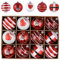 Valery Madelyn Weihnachtskugeln, 12 Stücke 8cm Christbaumkugeln Kunststoff Weihnachtskugel Weihnachtsdeko mit Aufhänger Geschenkpaket Weihnachtsbaumschmuck Rot Weiß Thema