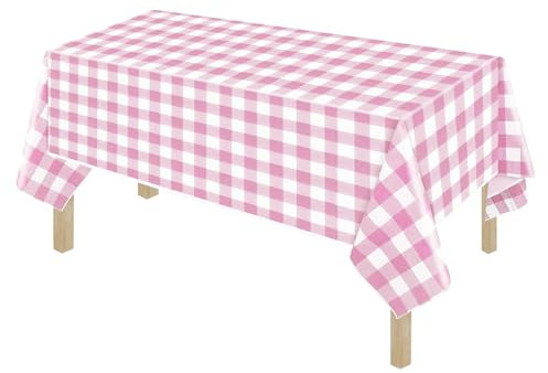 Dololoo Einweg Tischdecke aus Kunststoff 137 x 274 cm, Wasserdicht Geburtstag Tischdecken, Rechteckig Tischtuch Geeignet für Party, Kindergeburtstag, Hochzeit, Weihnachten