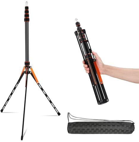 Soonpho 220/260cm Aluminum Alloy/Carbon Fibre Travel Light Stand Portable Photography Tripod Lightweight 102.36in Photo Studio Tripod