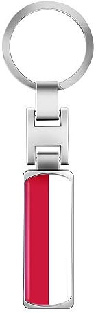 3D Epoxid Auto Schlüsselanhänger,Rot Und Weiß Gestreift Polen Flagge Anhänger,Moto Emblem Abzeichen Ornamente Handwerk Automobil Modifikation Modeaccessoires Dekoration Schmuck Geschenke,Bild