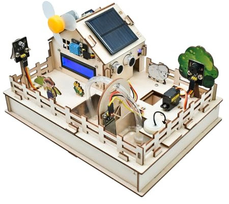 KEYESTUDIO IoT Control Smart Farm Starter-Set für Arduino ESP32, Elektronik-Programmier-Set, kompatibel mit Arduino Scratch Online-Tutorials, DIY-Sensor-Kit, STEM-Pädagogisches Set für Erwachsene