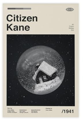 DESHVA Filmposter Citizen Kane, Leinwand-Poster, Schlafzimmer, Dekoration, Sport, Landschaft, Büro, Raumdekoration, Geschenk, ungerahmt, 40 x 60 cm