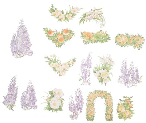 EXCEART 300 STK Book Sticker Sticker Blumenaufkleber für Kinder Aufkleber für Sukkulenten Massenaufkleber Etikettenaufkleber im Blumenstil hübsche Aufkleber Applikationen