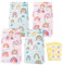 24 Stück Regenbogen Geschenktüten Papiertüte Kinder Süßigkeiten Beutel Partytüten Candy Tüten mit 24pcs Aufkleber für Hochzeit Kinder Party Geburtstag