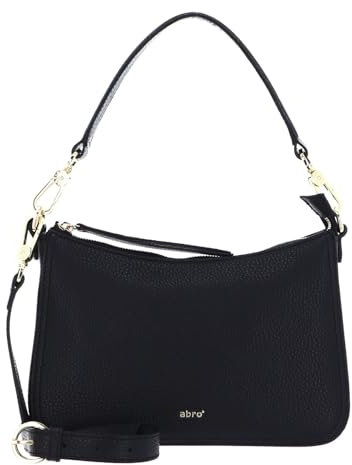 ABRO Damen Schultertasche Viola Tasche, Schwarz/Gold