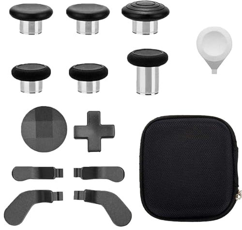 LINXINS 13 in 1Metal Thumbsticks for Xbox Elite Controller Series 2 Accessories, Black Replacement Parts Magnetic D-pads and Paddles Trigger Buttons Kit for Xbox One Elite series 2 Controller