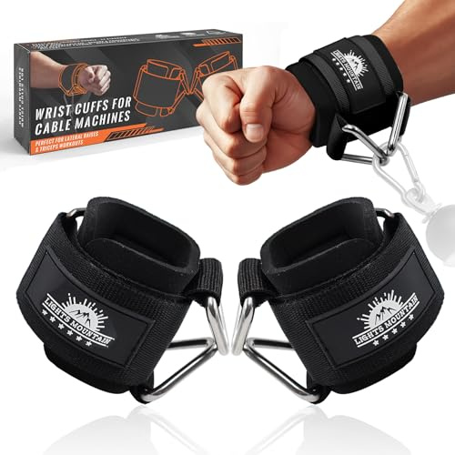 Lights Mountain Adjustable Wrist Cuffs Neoprene Padded Straps for Cable Machines Strength Training Equipment