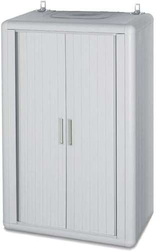 Virsus Mobile Copricaldaia di colore Grigio, Misura 58,5x38,5x98 cm, Apertura a Serranda Orizzontale, Materiale Alveolato Isolante e Ignifugo, Protezione per Caldaia da Esterno ed Interno -HIM902