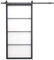 SEART Loft-Glasschiebetür VOBI mit OLD FREIM-Führung (Milchglas) komplettes Türmontage-Set mit schwarzer Schiene und Bodenführung 100x210 cm