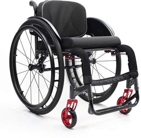 All-terrain-sportrollstuhl, Aluminiumrollstuhl, Tragbarer Leichter Rollstuhl, Rollstuhl Für Erwachsene Mit Kippschutz, Selbstfahrende Manuelle Rollstühle, Transportrollstuhl Mit Handbremsen(42cm/16.5i