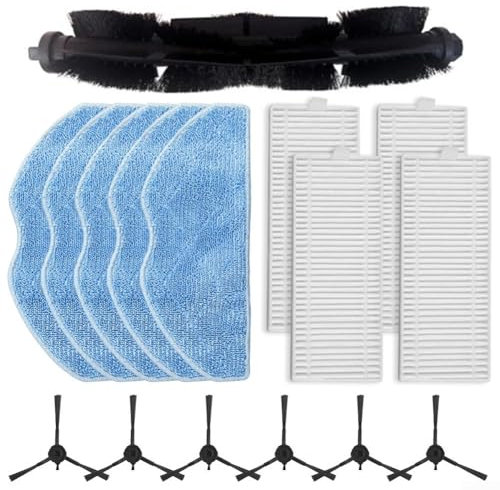Kit di accessori di ricambio per Tefal per aspirapolvere X-Plorer Serie 75 S+ RG8597W, 1 spazzola principale+6 spazzole laterali, 4 filtri, 5 panni