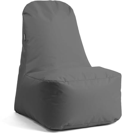 mokebo OutdoorSitzsack Sessel 'Der Däumchendreher', auch als Gaming Sitzsack oder Gaming Sessel für Kinder, Jugendliche und Erwachsene mit Füllung, Bean Bag für drinnen & draußen in Anthrazit