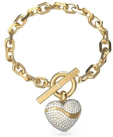 GUESS Armband für Frauen Kristallherz Goldfarben JUBB04496JWYGS