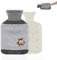 1L Hot Water Bottle with Hand Pocket Cover, Hot Water Bag for Menstrual Cramps, Hot Water Bottle with Soft Cover, Hot Water Bag for Hot and Cold Compress, Pain Relief, Great Gift for Women (Gray)